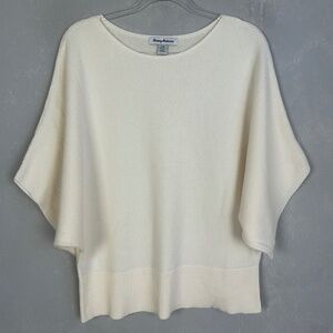 Tommy Bahama women size L Bonita pullover top dolman sleeve ivory cotton beachy